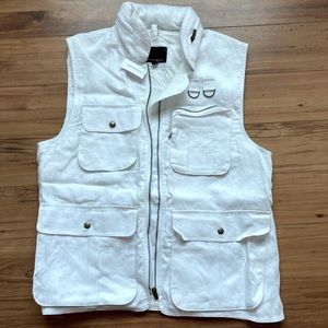 NWT Banana Republic White Linen Men Vest XL